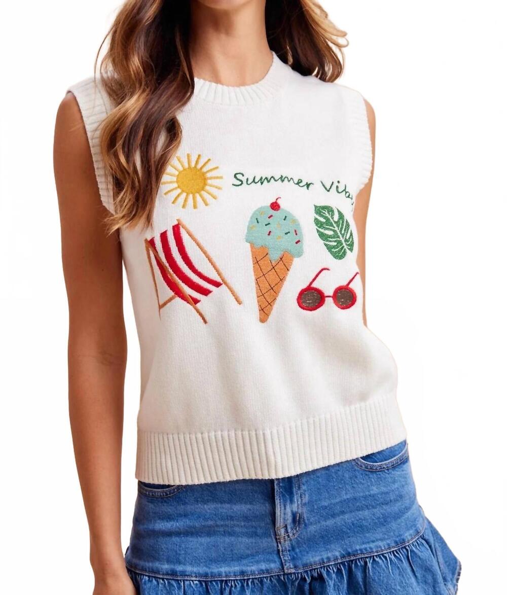 NEW ANNIEWEAR summer vibes sweater vest in white